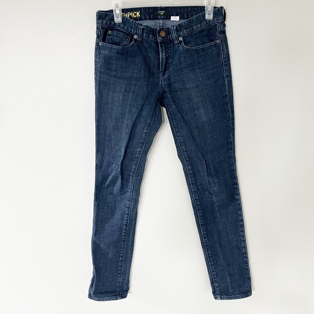 J. Crew factory stretch toothpick skinny jeans dark size 27